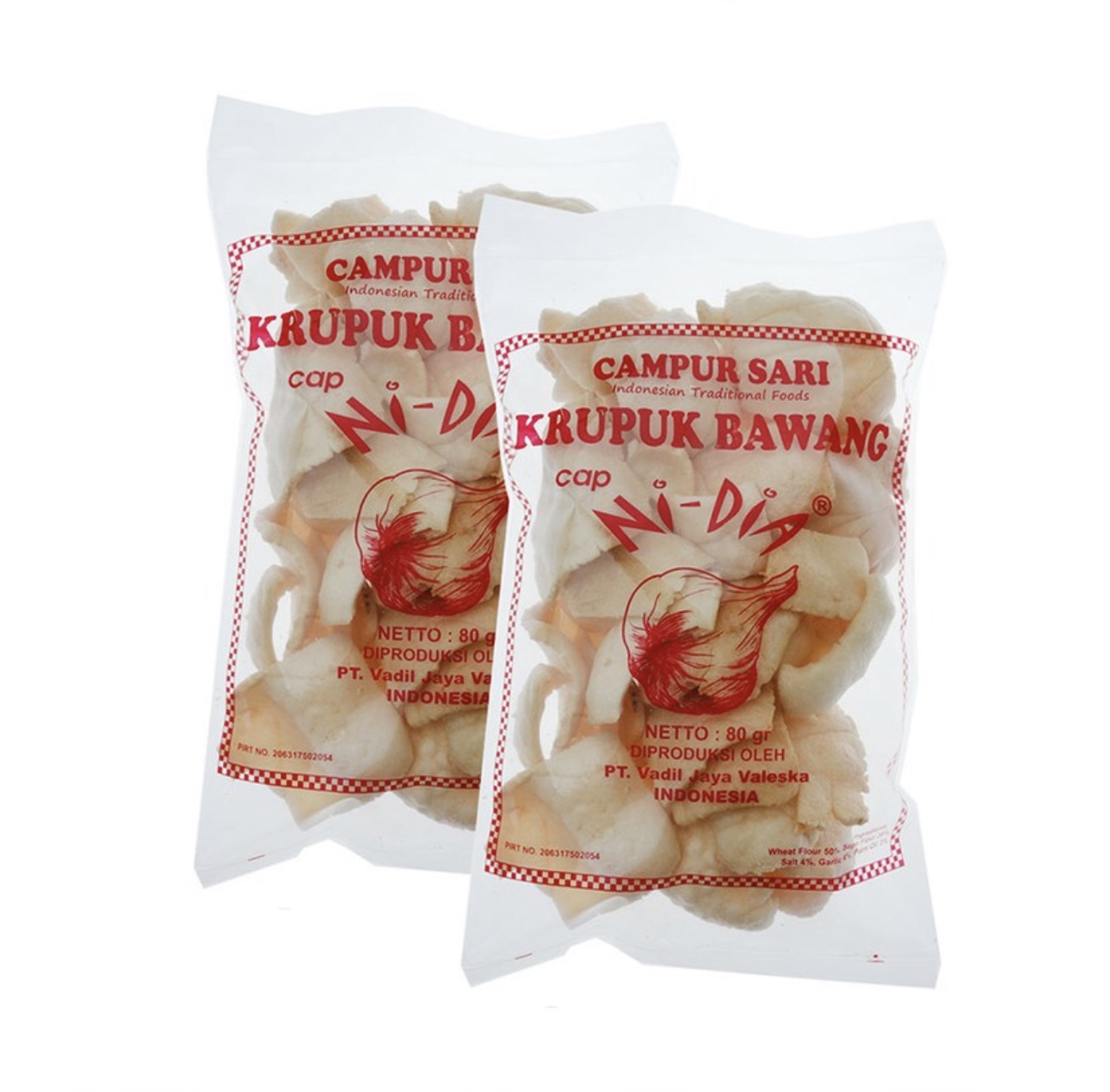 Kerupuk bawang cokelat ni-dia /bks